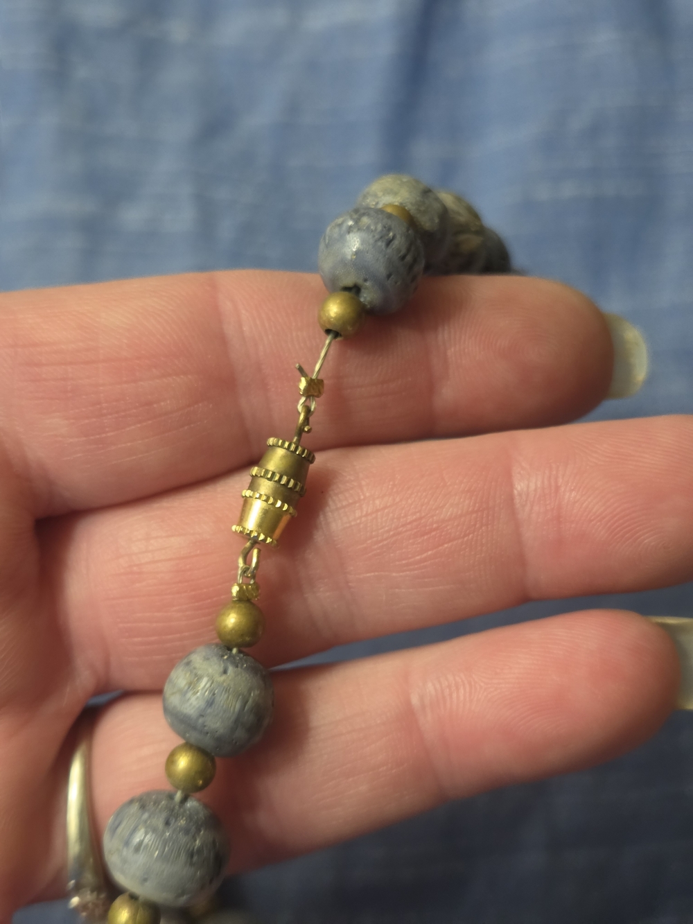 Genuine Blue Coral Bead Necklace - Picture 2 of 4